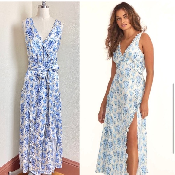 Loveshackfancy kendall satin printed midi dress - Picture 3 of 8